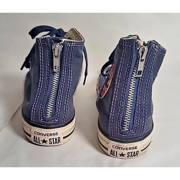Converse All Star Chuck Taylor High Top Sneakers Back Zipper Navy US 5 Y2k - Picture 4 of 9
